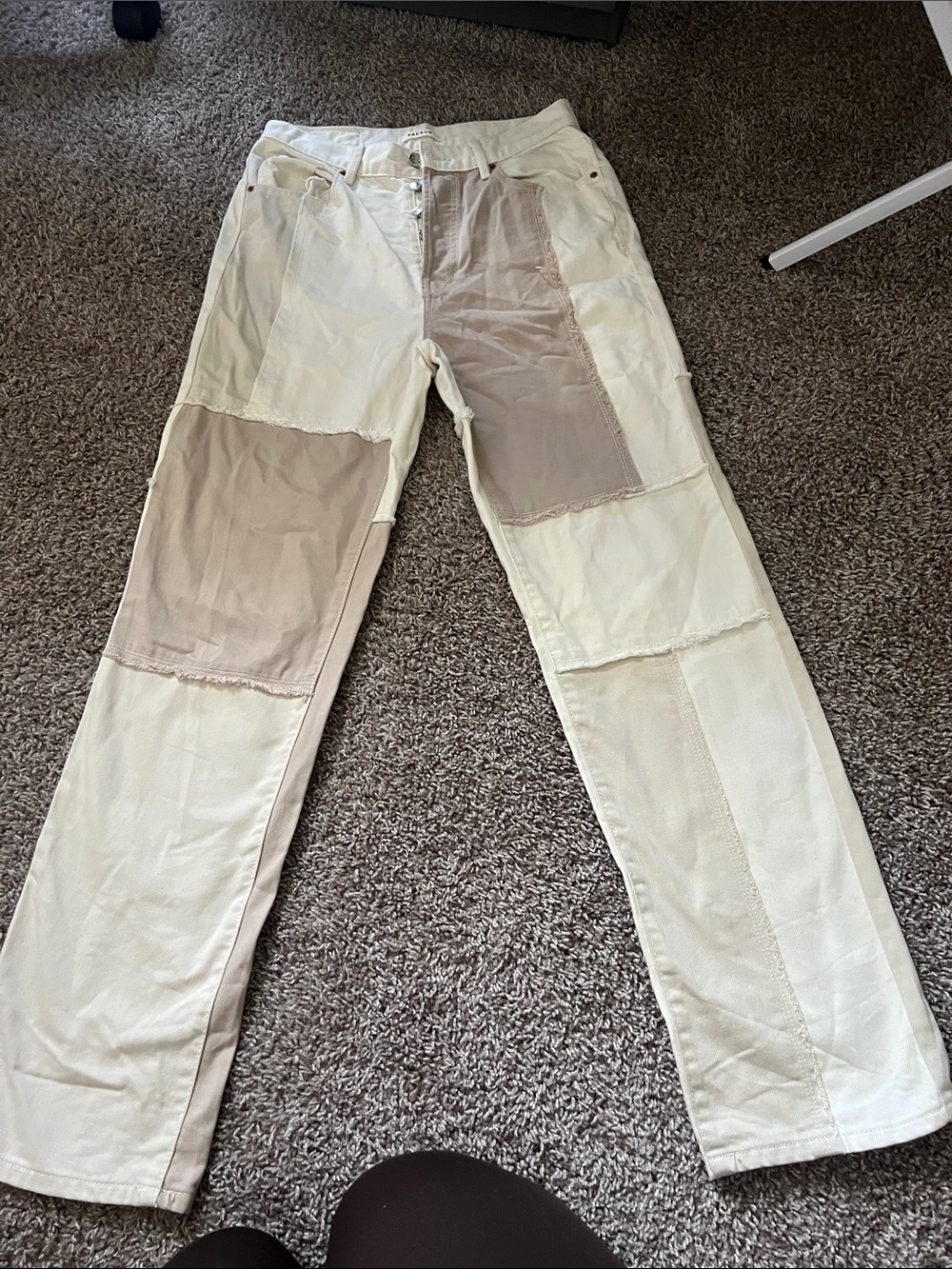 PACSUN Dad Jean cream and tan